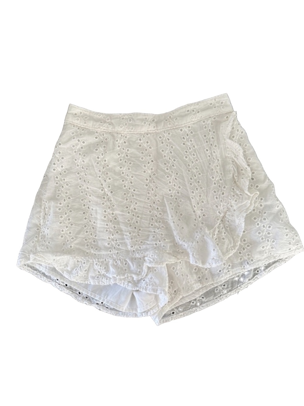 Hollister White Eyelet Ruffle Skort